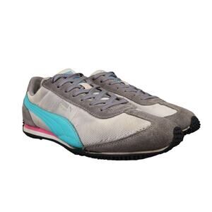 Puma Shoes Womens 10 Sneaker Athletic Speeder Running Retro Comfort Lace Up Grey
